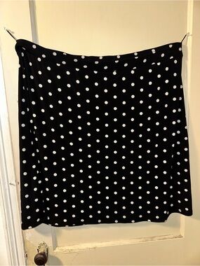 Philosophy Black and White Polka Dot Midi Skirt